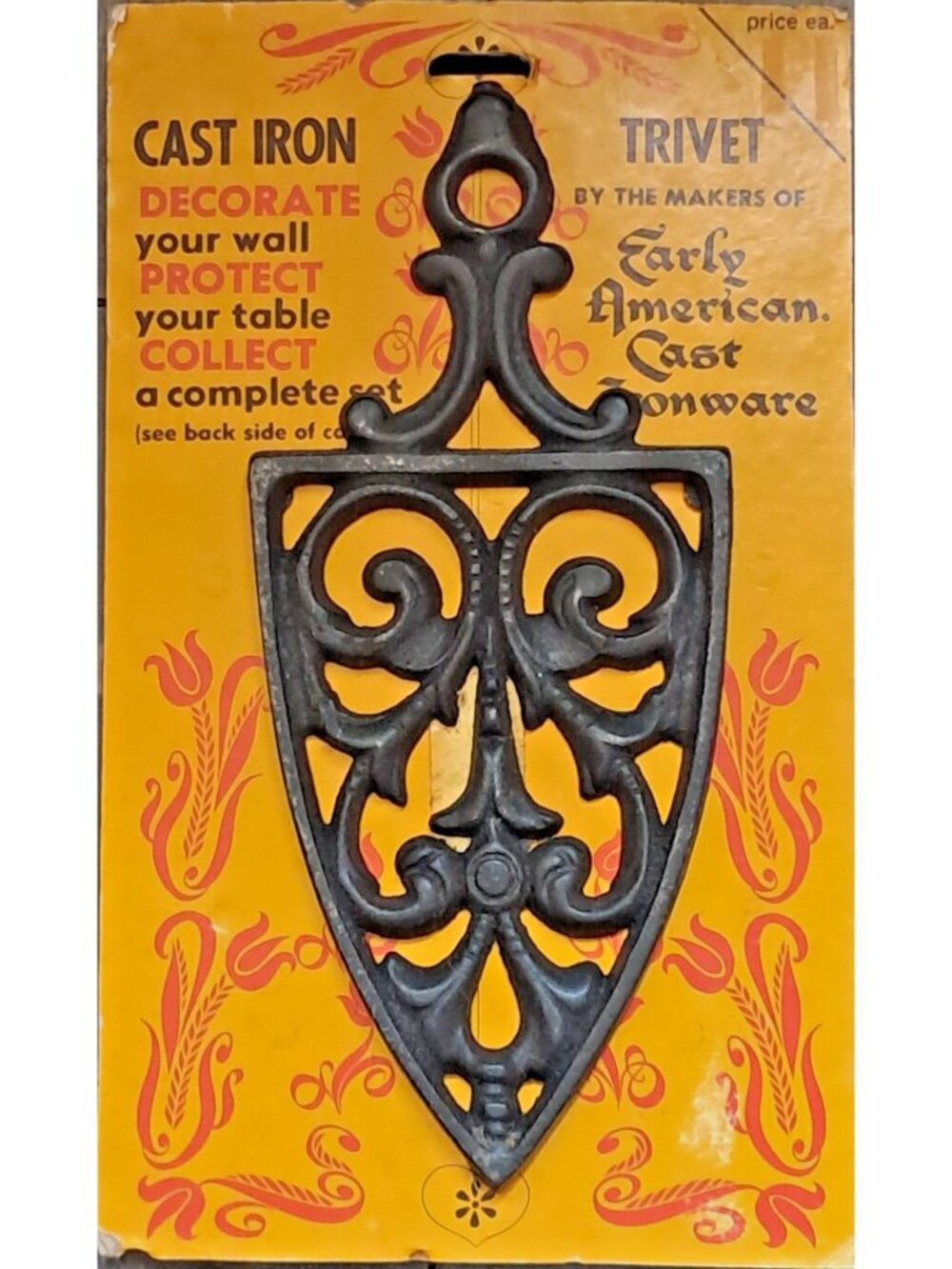 Wagner GHC Cast Iron-Trivet-Arrowhead- Pattern 1003-Vintage Kitchenware